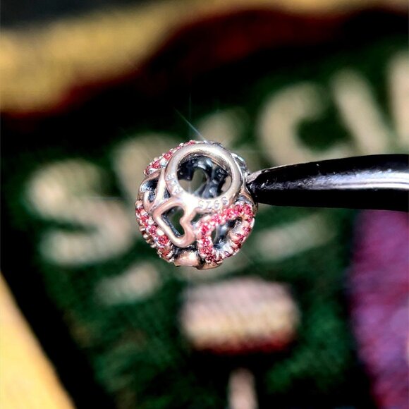 Pandora Pink Cz Cut Out Heart Charm - Picture 2 of 3